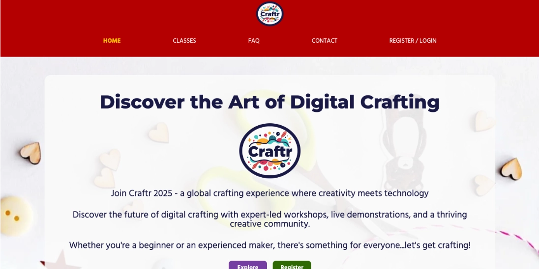 The Craftr application showing its project dashboard